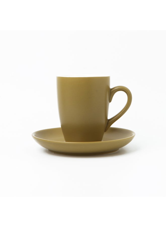 Shuer Classic Style Ceramic Coffee Cup And Saucer Beige 16.2 x 16.2 x 2.5cm  - Image 2