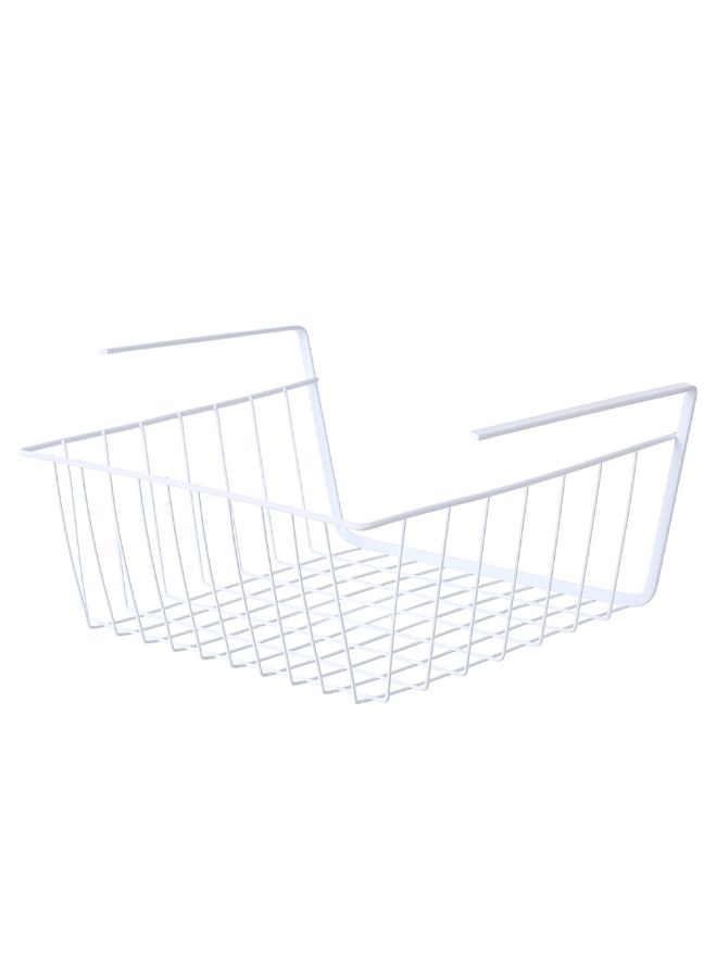 Metal Wire Under Shelf Hanging Storage Basket White 32cm - Image 4