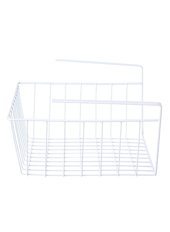 Metal Wire Under Shelf Hanging Storage Basket White 32cm - Image 3