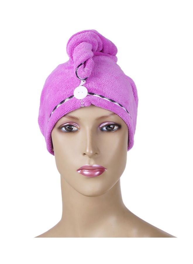 2-Piece Microfiber Hair Drying Towel Set Pink 25cm - Image 2