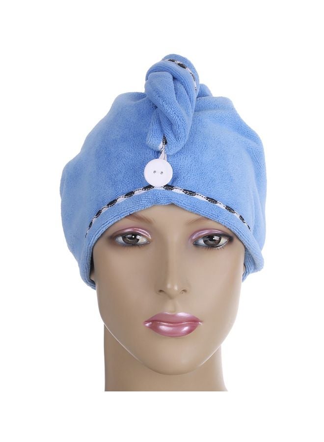 طقم مناشف تجفيف للشعر من قطعتين أزرق 25سم - Image 2