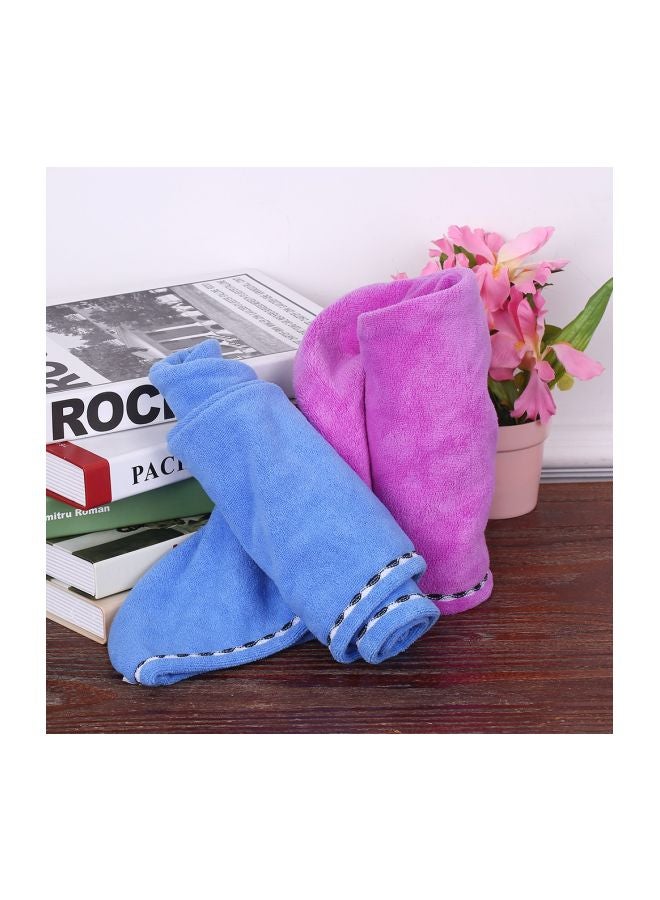 طقم مناشف تجفيف للشعر من قطعتين أزرق 25سم - Image 3