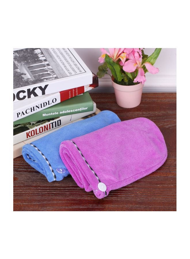 طقم مناشف تجفيف للشعر من قطعتين أزرق 25سم - Image 4