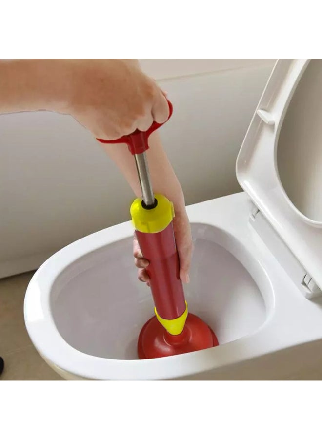 Powerful Manual Drain Buster Toilet Plunger Red/Yellow 41centimeter