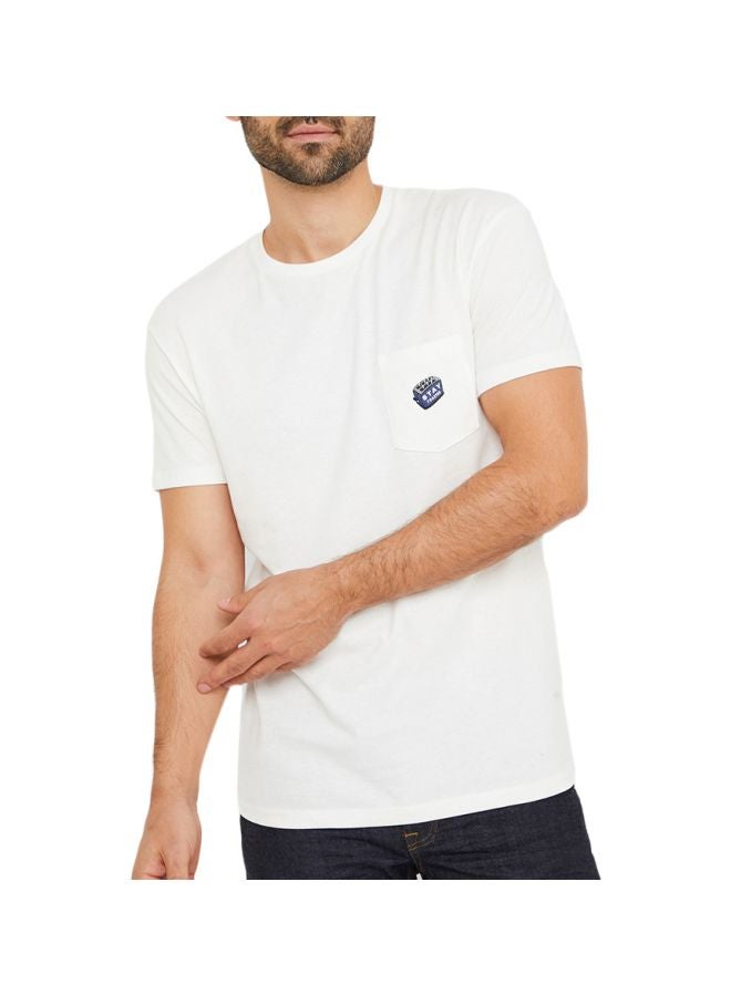 JACK & JONES Printed Pocket Detailed T-Shirt Cloud Dancer  - Image 1