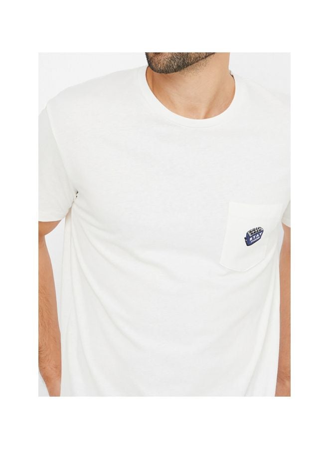 JACK & JONES Printed Pocket Detailed T-Shirt Cloud Dancer  - Image 4