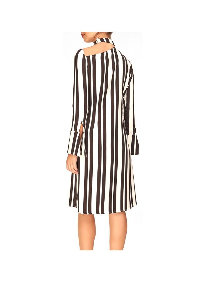 trendyol - Striped Choker Dress Black - Image 1