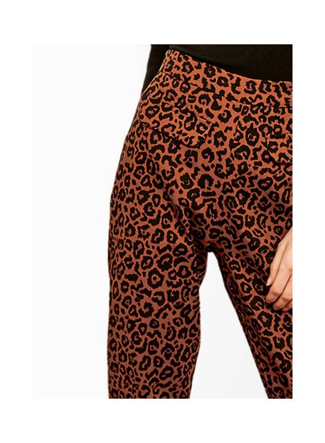 trendyol Leopard Print Pants Cinnamon/Black - Image 4