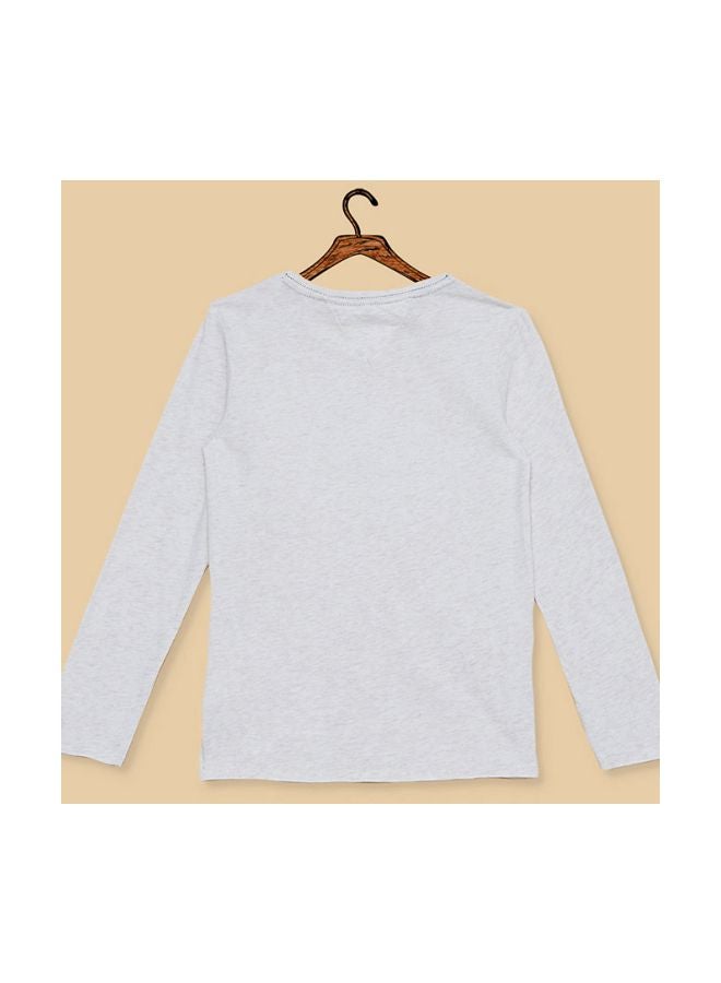 TOMMY HILFIGER - Long Sleeve Signature T-Shirt Heather Grey - Image 1