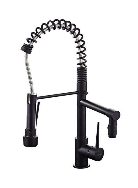Swivel Two Spouts Pull Out Sprayer Silver/Black 65cm