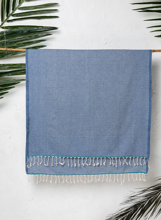 LAISLABONITA Turkish Cotton Pestemal Beach Towel Navy Blue 180 x 90cm  - Image 5