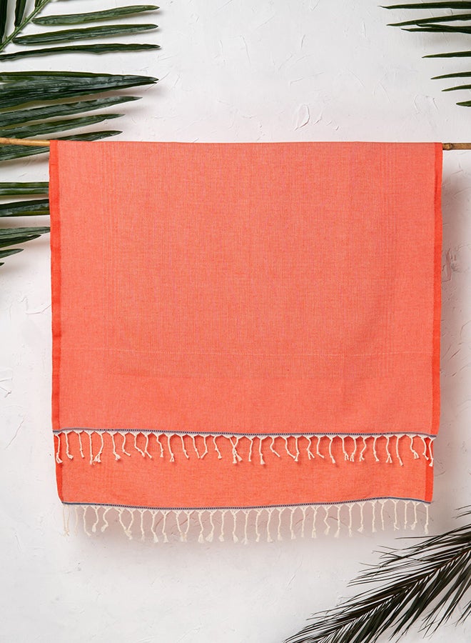LAISLABONITA Turkish Cotton Pestemal Beach Towel Orange 180 x 90cm  - Image 5