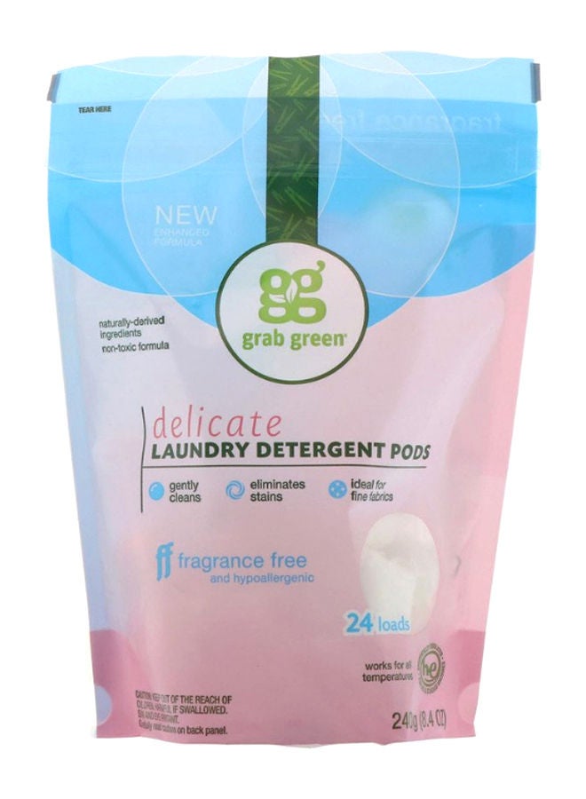 Grab Green Delicate Laundry Detergent Pods 240grams 