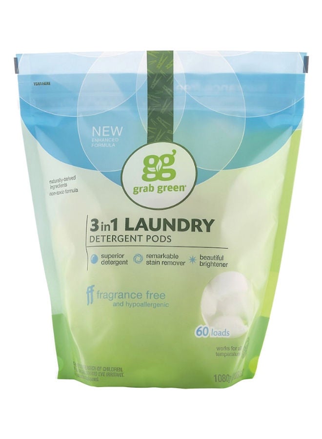 Grab Green 3-In-1 Laundry Detergent Pods 1080grams 
