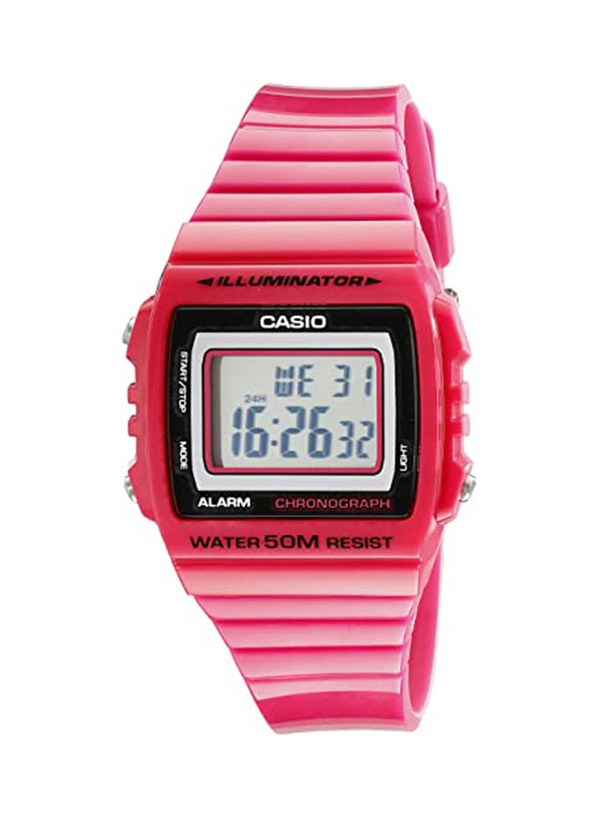 CASIO Women's Classic Water Resistant Resin Digital Watch W-215H-4A - 44 mm - Pink - Image 1