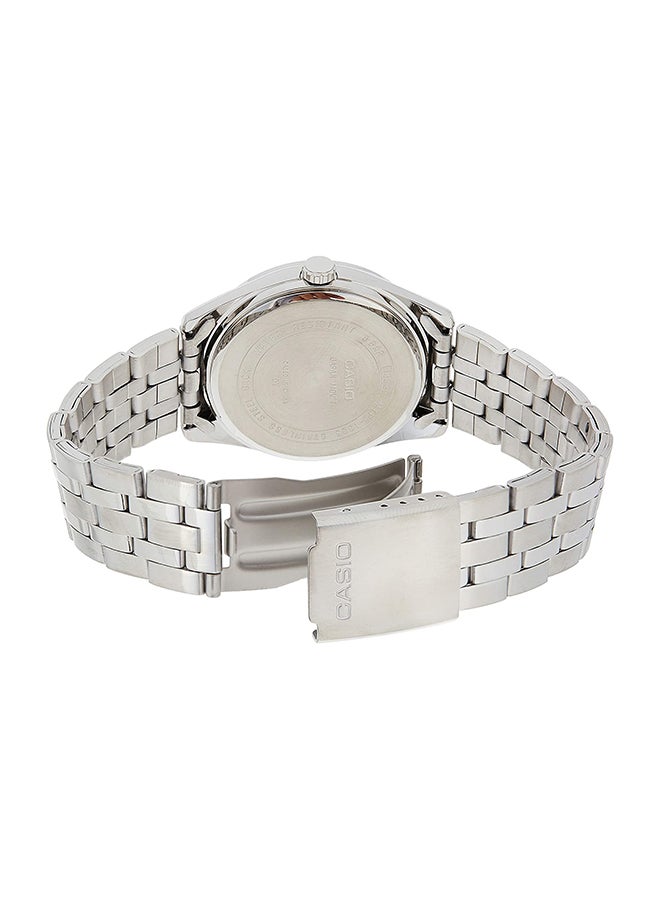 كاسيو ساعة يد بعقارب وسوار من الإستانلس ستيل طراز MTP1335D-2AV - 38 مم - فضي للرجال - Image 2