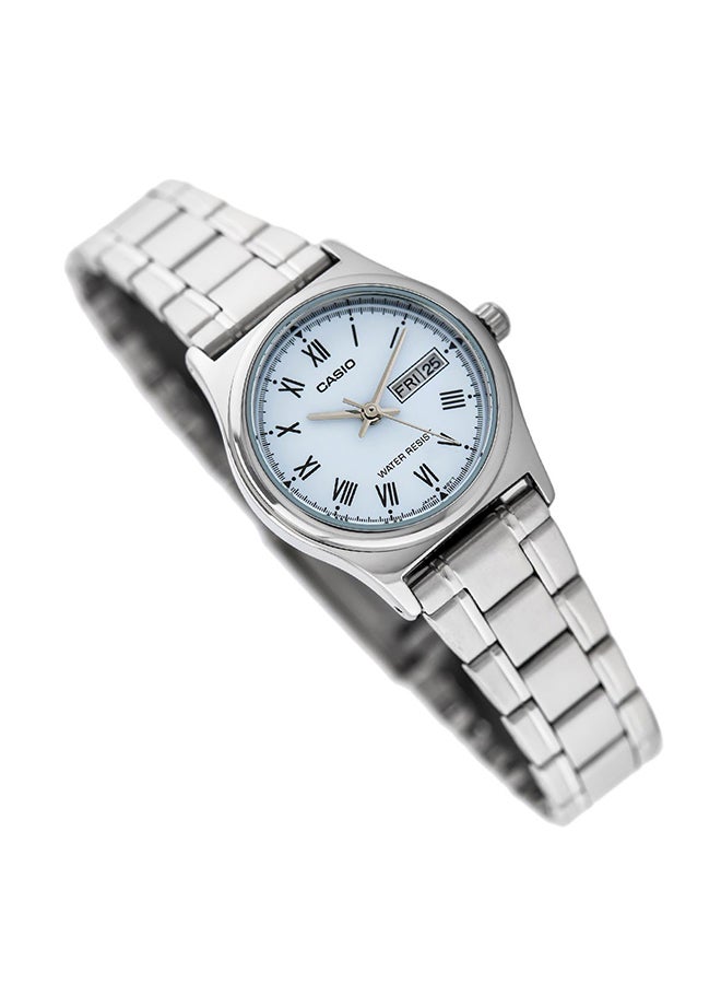 كاسيو ساعة يد بعقارب وسوار من الإستانلس ستيل طراز LTP-V006D-2BUDF - 25 مم - فضي للنساء - Image 2