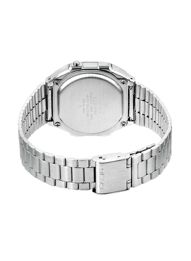 كاسيو ساعة يد رقمية بسوار من الإستانلس ستيل طراز A168WA-1WDF - مقاس 36 مم - لون فضي للرجال - Image 2