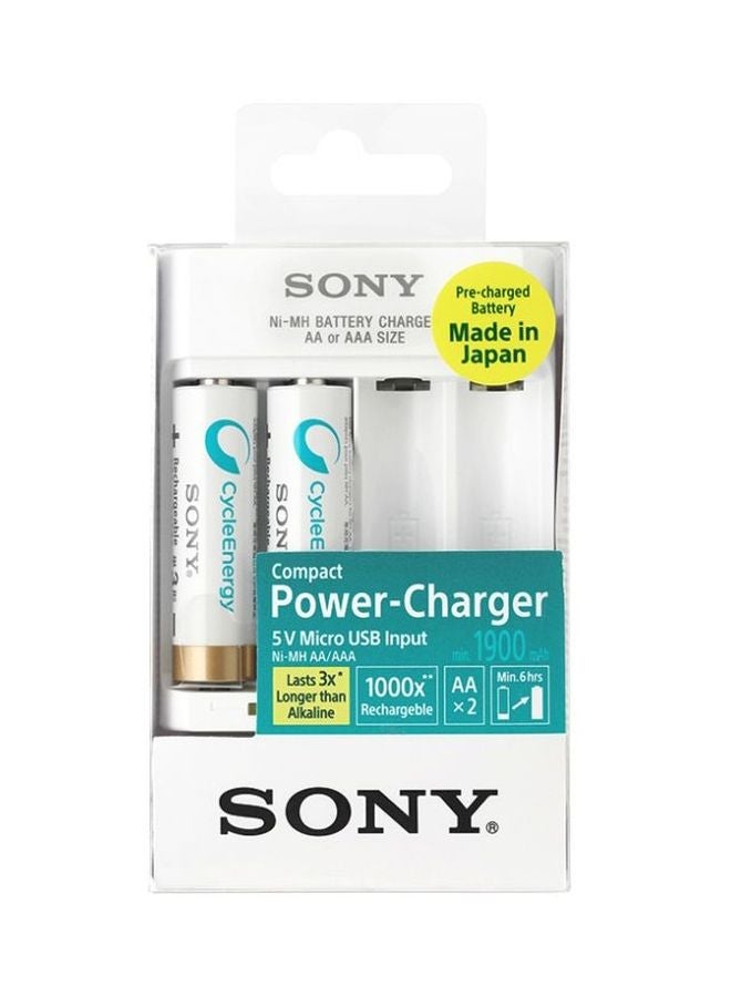 1900.0 mAh Micro USB Power Battery Charger White
