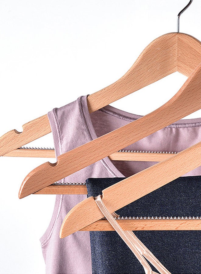 Lakeland - 5-Piece Beech Wood Clothes Hangers Beige 45x25x7cm - Image 1