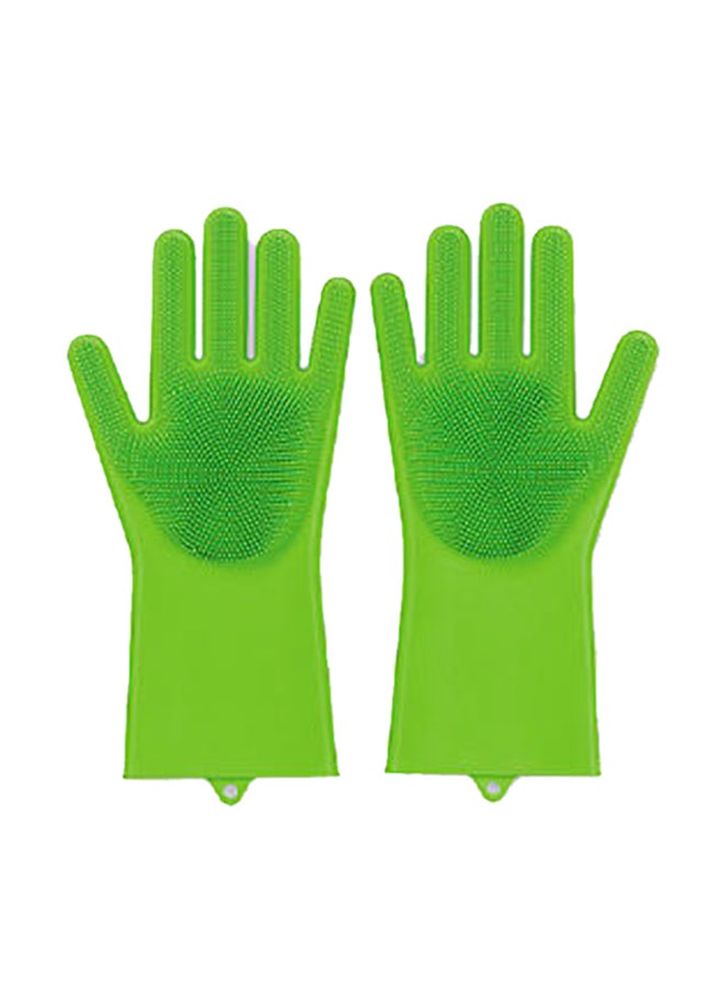 Standrad Size Silicone Cleaning Gloves Pair Green 33.5X15cm - v1588321784/N37540956A_1