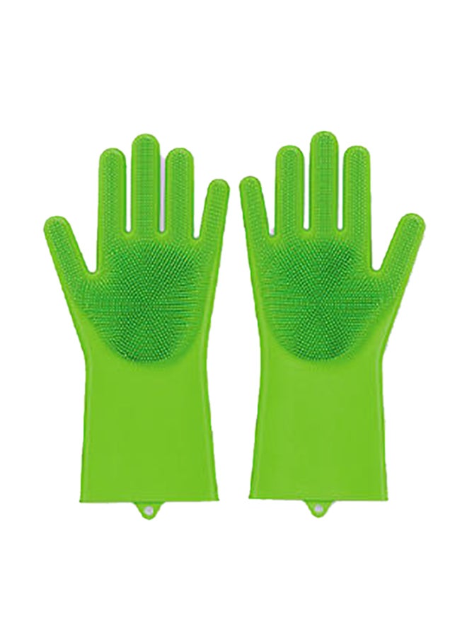 Lakeland Standrad Size Silicone Cleaning Gloves Pair Green 33.5X15cm  - Image 1