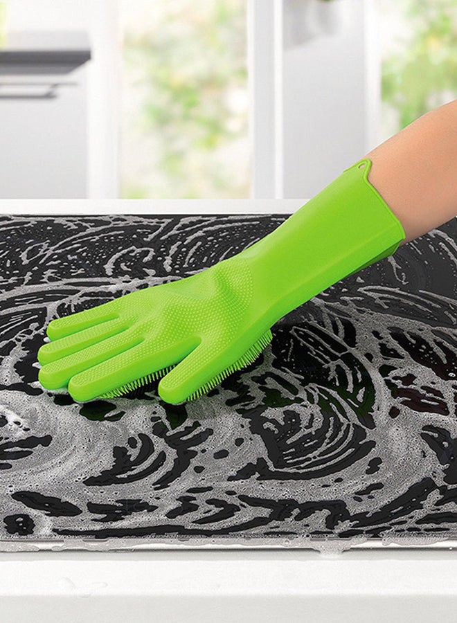 Lakeland Standrad Size Silicone Cleaning Gloves Pair Green 33.5X15cm  - Image 2