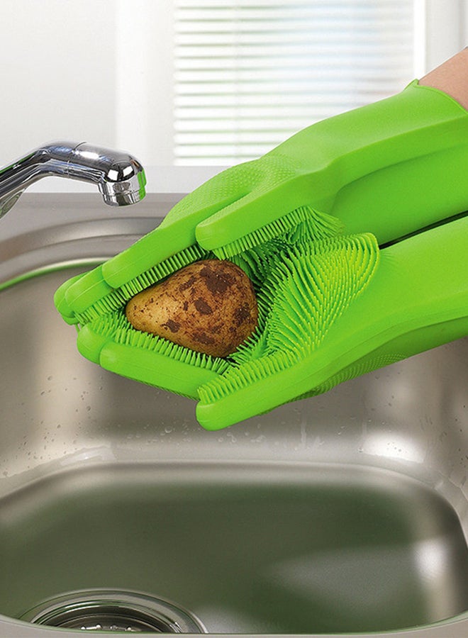 Lakeland Standrad Size Silicone Cleaning Gloves Pair Green 33.5X15cm  - Image 3