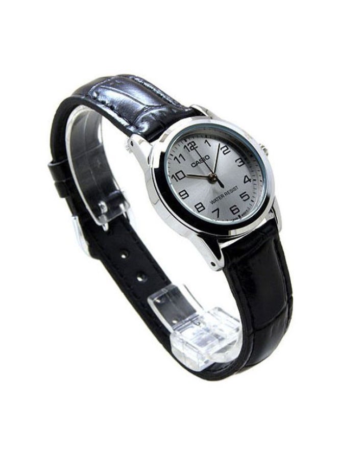 كاسيو ساعة يد كوارتز بعقارب وسوار من الجلد طراز LTP-V001L-7B - مقاس 25 مم - لون أسود للنساء - Image 4