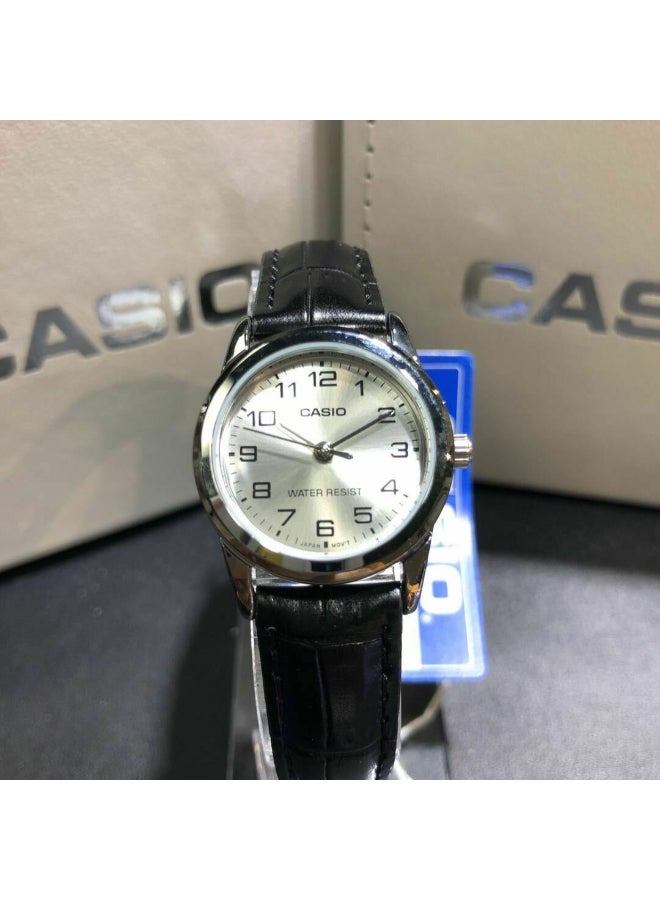 كاسيو ساعة يد كوارتز بعقارب وسوار من الجلد طراز LTP-V001L-7B - مقاس 25 مم - لون أسود للنساء - Image 3