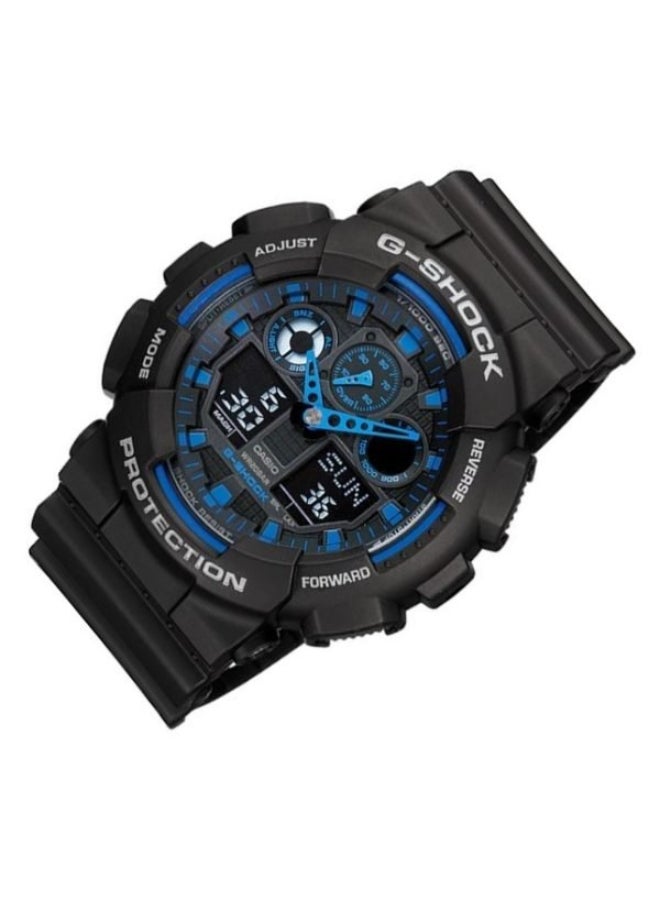 G-SHOCK Men's Round Shape Resin Band Analog & Digital Wrist Watch 51 mm - Black - GA-100-1A2  - Image 2