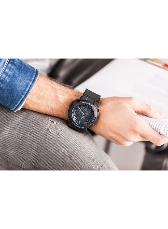 G-SHOCK Men's Round Shape Resin Band Analog & Digital Wrist Watch 51 mm - Black - GA-100-1A2  - Image 3