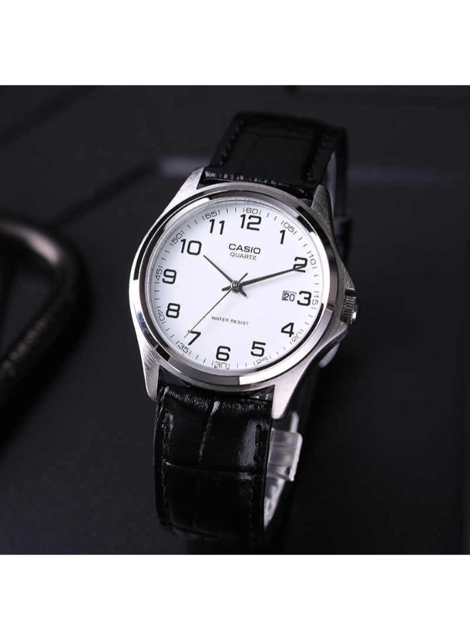 CASIO Men's Leather Analog Quartz Watch MTP-1183E-7B - 36 mm - Black - Image 3