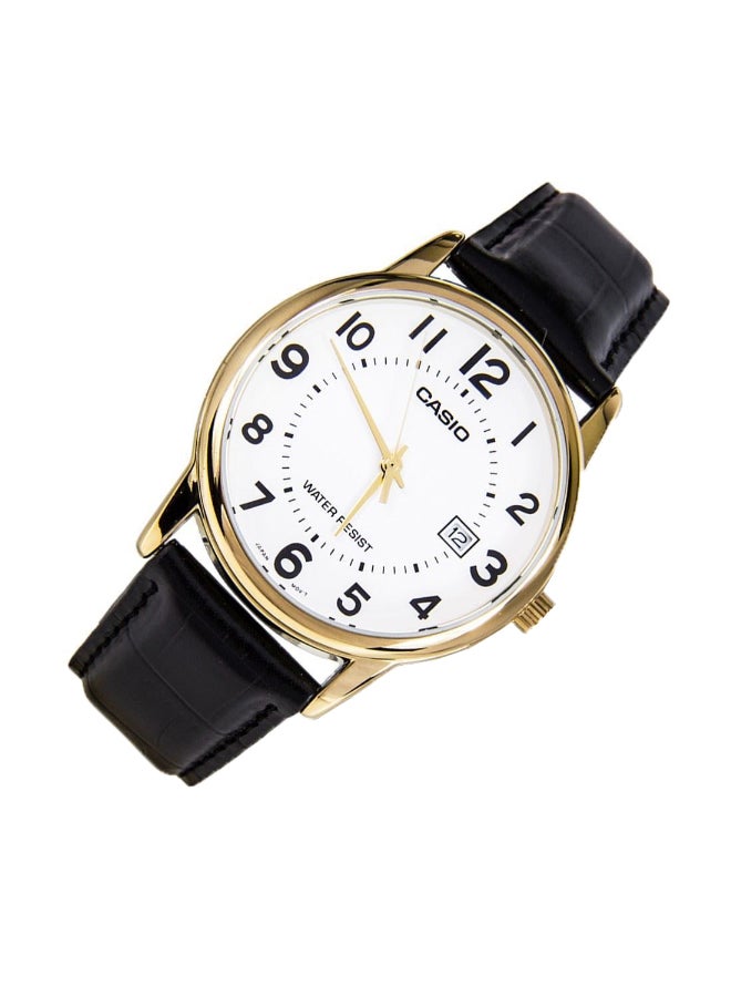 CASIO Men's Leather Analog Watch MTP-V002GL-7BUDF - 37 mm - Black - Image 5
