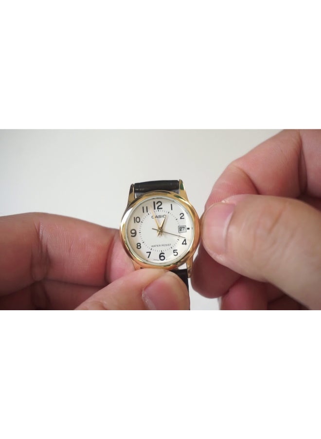 CASIO Men's Leather Analog Watch MTP-V002GL-7BUDF - 37 mm - Black - Image 4