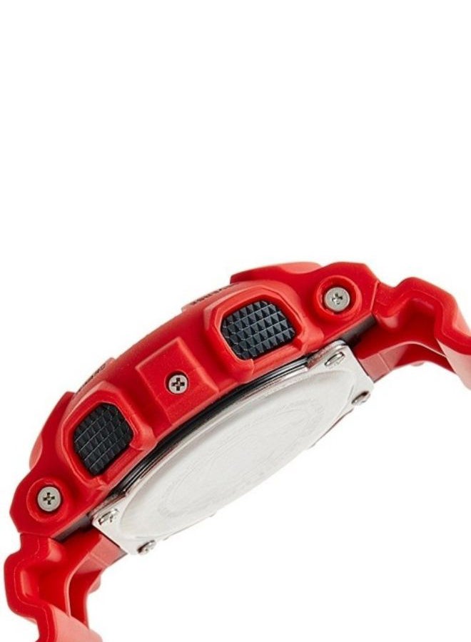 جي شوك ساعة يد رقمية بسوار من الراتنج وتصميم دائري - طراز GA-100B-4A، لون أحمر للرجال - Image 4