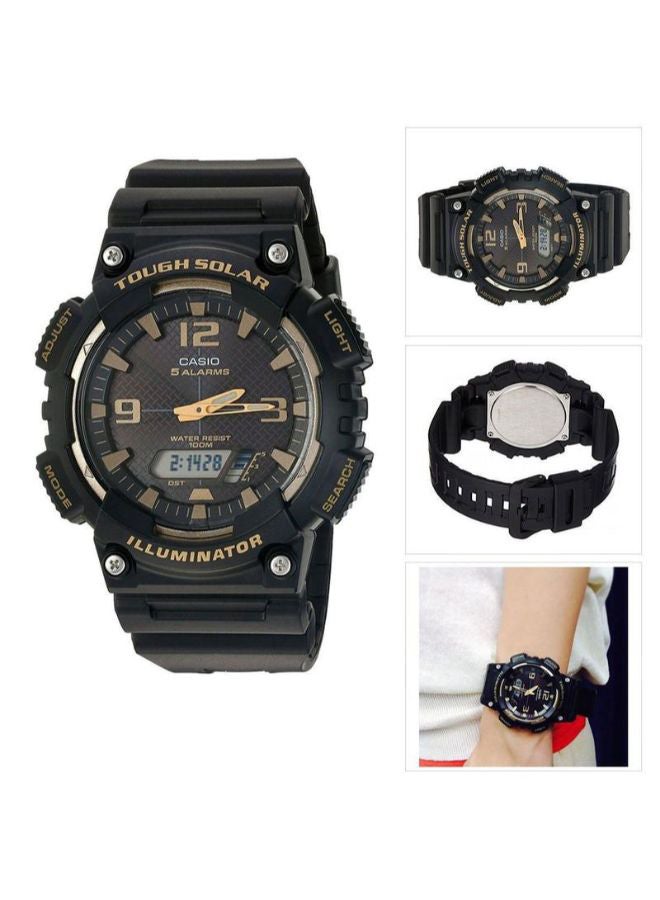 كاسيو ساعة يد رقمية وبعقارب وسوار من الراتينج طراز AQ-S810W-1A3 - قياس 47 مم - لون أسود للرجال - Image 4