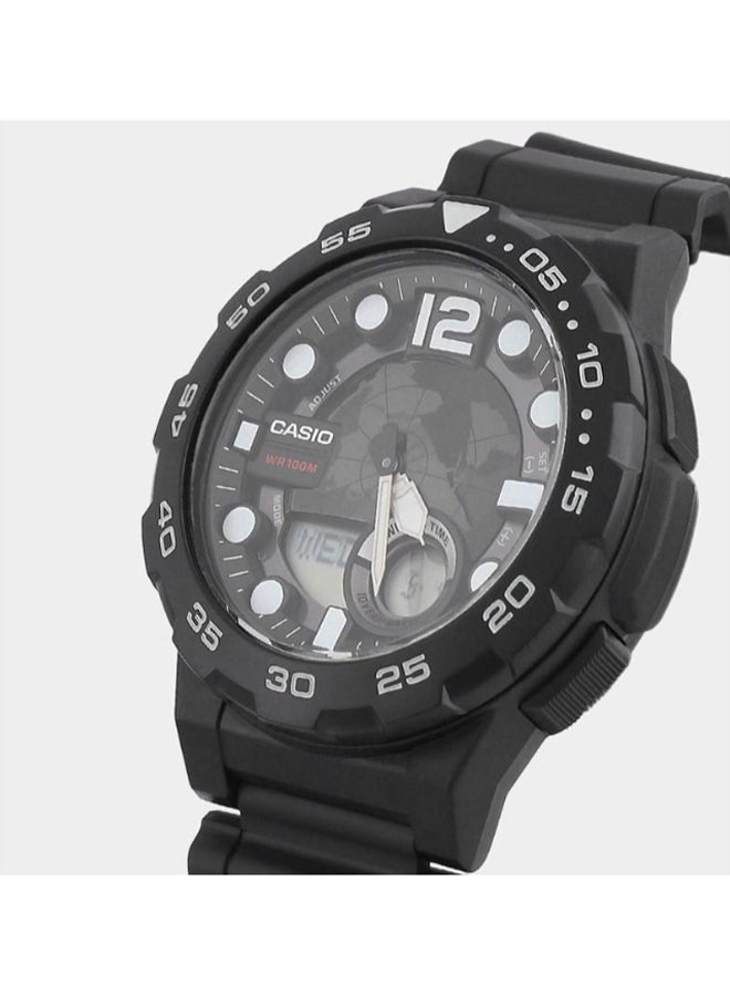 CASIO Men's Rubber Analog & Digital Wrist Watch AEQ-100W-1AVDF - 48 mm - Black - Image 3