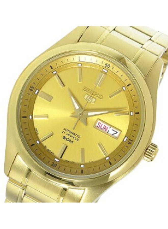 سيكو ساعة يد بعقارب وسوار من الإستانلس ستيل على شكل دائري - لون ذهبي- 96J للرجال - Image 2