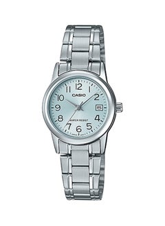 Women's Water Resistant Stainless Steel Analog Wrist Watch LTP-V002D-2BUDF - 25 mm - Silver