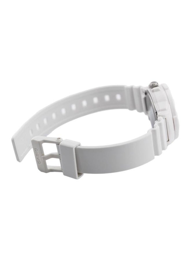 كاسيو ساعة يد بعقارب وسوار من الراتينج مقاومة للماء طراز LRW200H-7BVCF - مقاس 34 مم - لون أبيض للنساء - Image 2