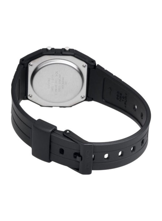 كاسيو ساعة يد رقمية بسوار من الراتينج طراز F91W-1 - مقاس 33 مم - لون أسود للرجال - Image 2