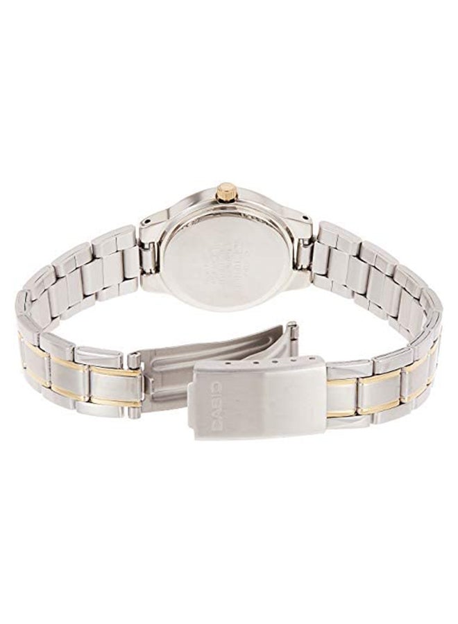كاسيو ساعة يد بعقارب وسوار من الإستانلس ستيل طراز LTP-1131G-9A - قياس 27 مم - فضي/ذهبي للنساء - Image 2