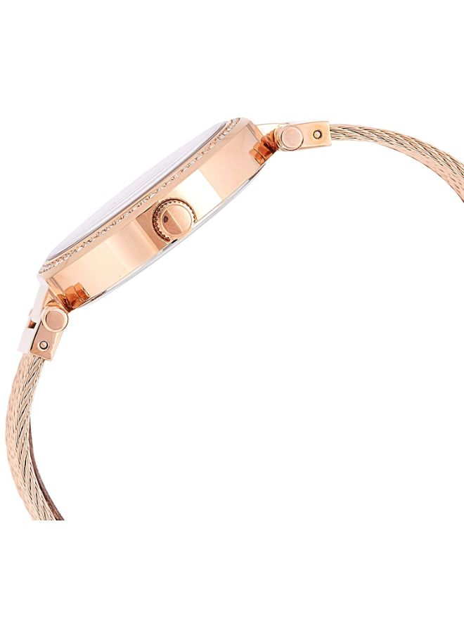 جس ساعة انالوج مقاومة للماء من الستانلس ستيل W0638L4 - 36 ملم - ذهبي وردي - Image 5