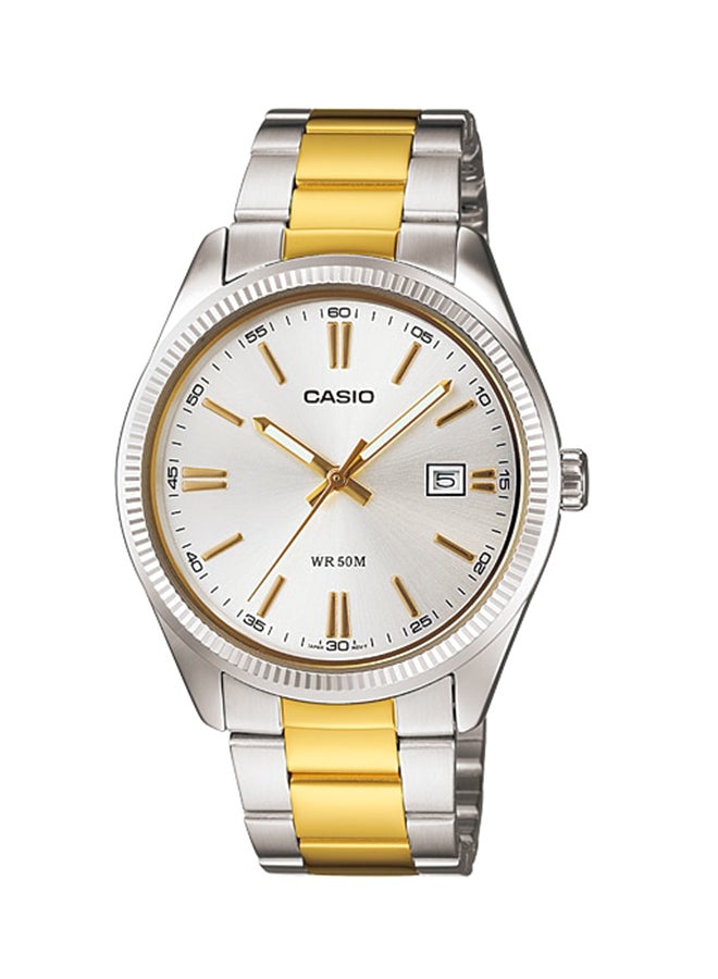 كاسيو ساعة يد بعقارب وسوار من الستانلس ستيل - طراز MTP-1302SG-7AV للرجال - Image 1