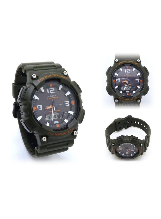 كاسيو ساعة يد بعقارب وسوار من الراتينج طراز AQ-S810W-3A - قياس 30 مم - لون أسود للرجال - Image 2