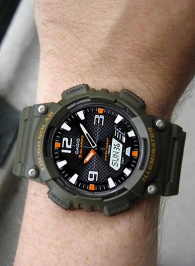 كاسيو ساعة يد بعقارب وسوار من الراتينج طراز AQ-S810W-3A - قياس 30 مم - لون أسود للرجال - Image 3