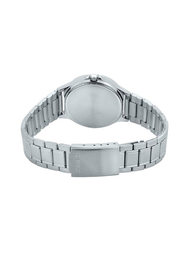 كاسيو ساعة يد كرونوغراف بسوار من الإستانلس ستيل طراز LTP-V300D-2A - قياس 34 مم - لون فضي للنساء - Image 2