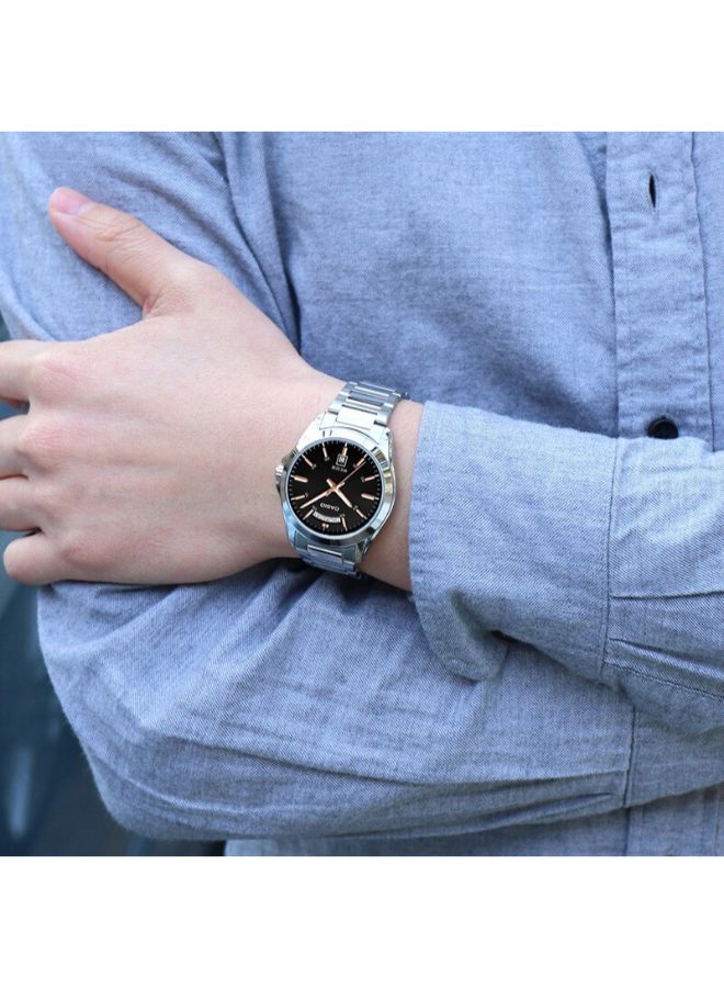 كاسيو ساعة يد بعقارب مقاومة للماء طراز MTP-1370D-1A2VDF - 40 مم - فضي للرجال - Image 2