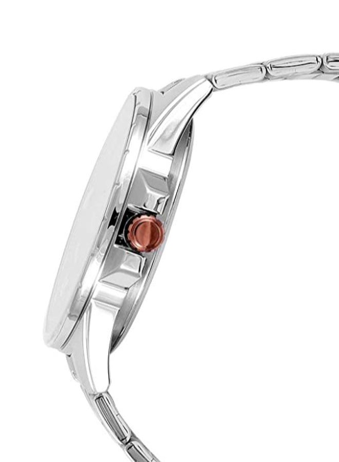 كاسيو ساعة يد بعقارب وسوار من الإستانلس ستيل طراز MT- 320RG-2AVDF - 47 مم - فضي/ذهبي وردي للرجال - Image 3